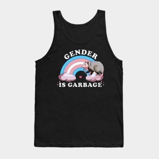 Gender Is Garbage Transgender LGBTQ Pride Opossum Tank Top